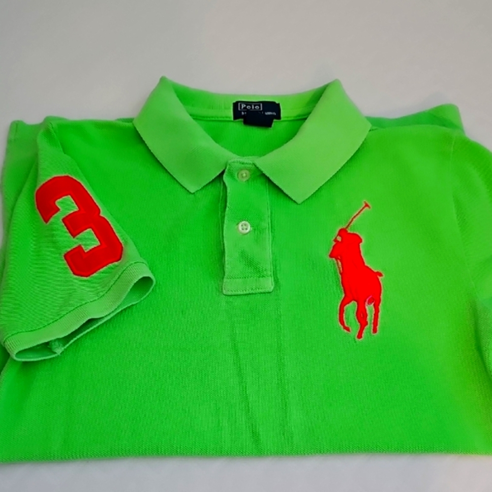 Polo by Ralph Lauren Green Polo Shirt with Red Logo